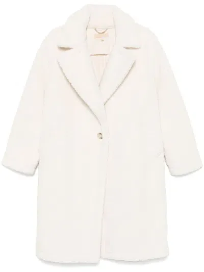 Michael Michael Kors Faux-shearling Coat In White