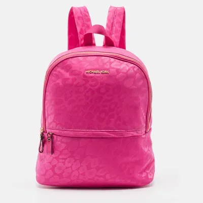 Pre-owned Michael Michael Kors Fuchsia Nylon Backpack In Pink