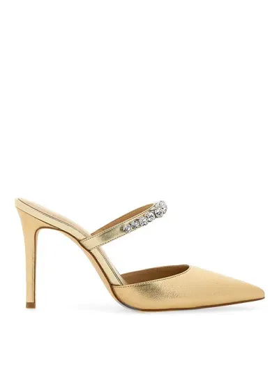 Michael Michael Kors Jessa Embellished Mules In Gold