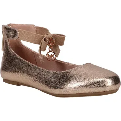 Michael Michael Kors Kids'  Kenyah Kay Metallic Ballet Flat In Rose Gold