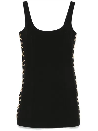 Michael Michael Kors Lace-up Mini Dress In Black