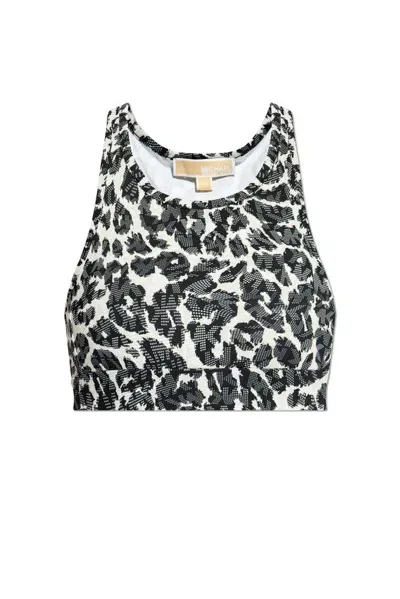 Michael Michael Kors Leopard Printed Sport Bra In Multi