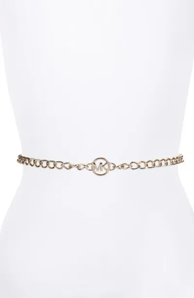 Michael Michael Kors Logo Chain Belt In Gold