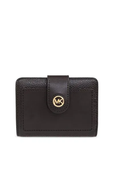 Michael Michael Kors Logo Plaque Bifold Wallet In Brown