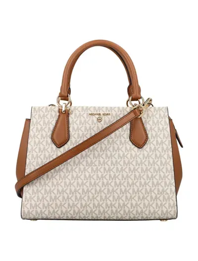 Michael Michael Kors Marilyn Md Satchel In Vanilla/acrn