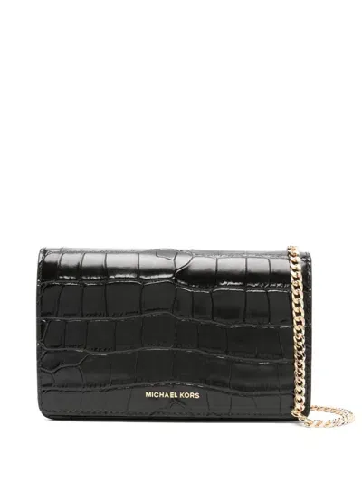 Michael Michael Kors Medium Flap Chn Xbody In Black