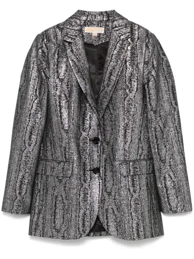 Michael Michael Kors Metallic Blazer In Gray