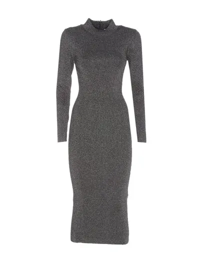 Michael Michael Kors Metlic Dress In Silver