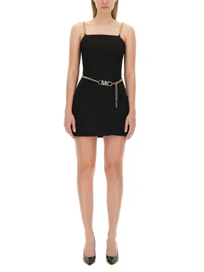 Michael Michael Kors Mini Dress With Chain In Black