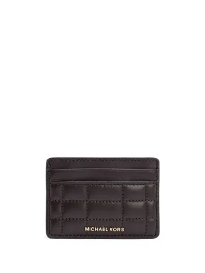 Michael Michael Kors Quilted Card Holder In Brown