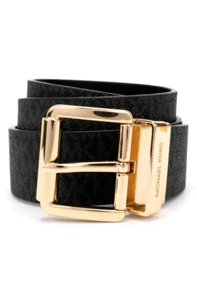 Michael Michael Kors Reversible Belt In Black/gold