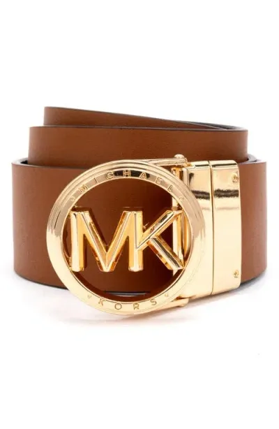 Michael Michael Kors Reversible Leather Belt In Brown