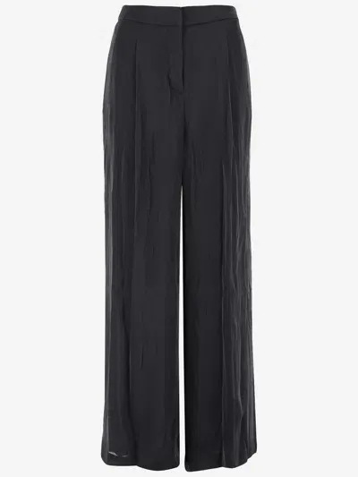 Michael Michael Kors Ruched Metallic Georgette Pants In Black