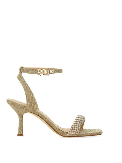 Michael Michael Kors Carrie Rhinestoned Embellished Sandals In Gold