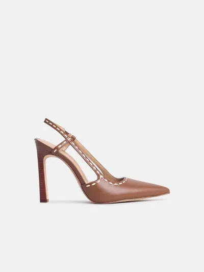 Michael Michael Kors Slingback 'alora' Brown Leather Pumps