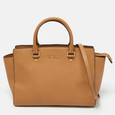 Pre-owned Michael Michael Kors Tan Leather Medium Selma Tote