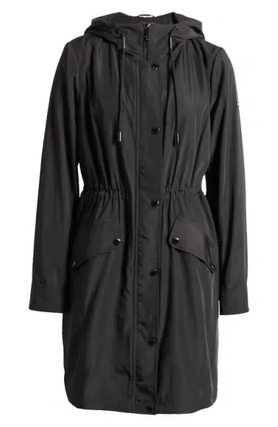 Michael Michael Kors Water Resistant Hooded Anorak In Black