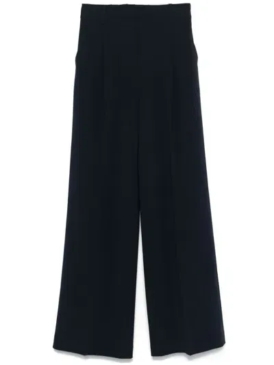 Michael Michael Kors Wide-leg Crepe Trousers In Blue