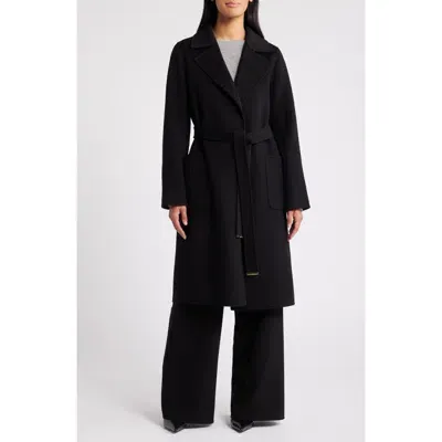 Michael Michael Kors Wool Blend Wrap Coat In Black