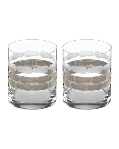 Michael Wainwright Truro Double Old Fashioned Glass Set Of 2 In Platinum