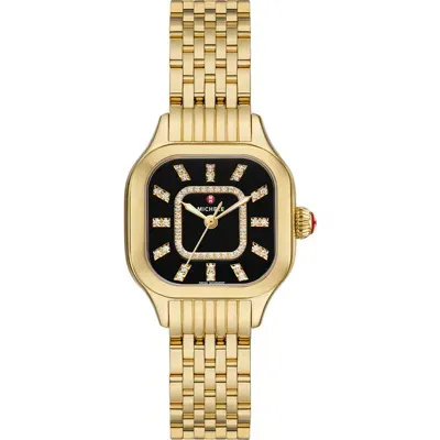 Michele Meggie Diamond Dial Watch Head & Bracelet, 29mm In Gold