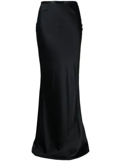 Michelle Mason Bias Maxi Skirt In Black