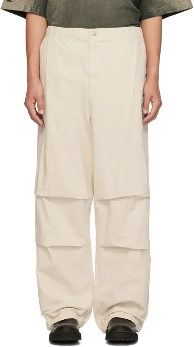 Miharayasuhiro Beige Ripstop Parachute Trousers In White