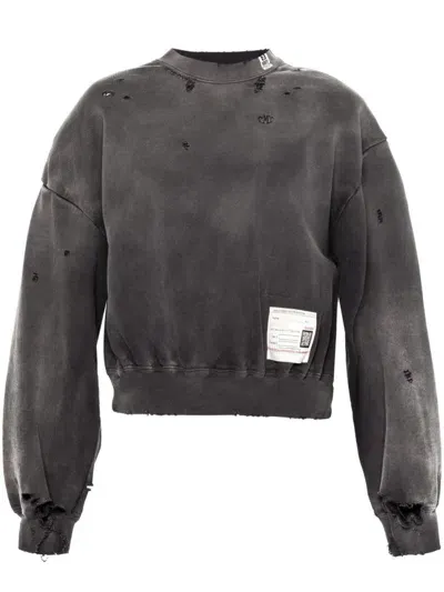 Miharayasuhiro Distressed Sweatshirt In Black