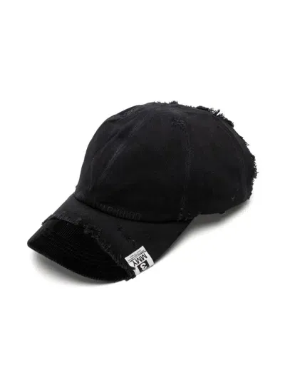 Miharayasuhiro Frayed Detailing Cap In Black