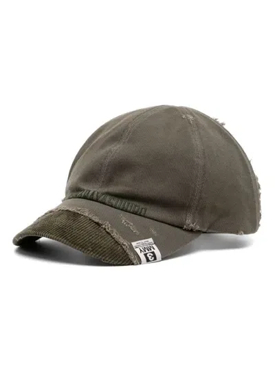 Miharayasuhiro Frayed Detailing Cap In Green