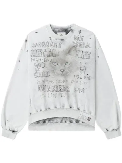 Miharayasuhiro Graphic-print Sweatshirt In Grey