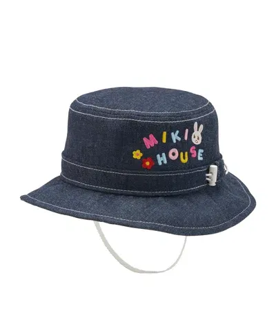 Miki House Kids' Cotton Sun Hat In Navy