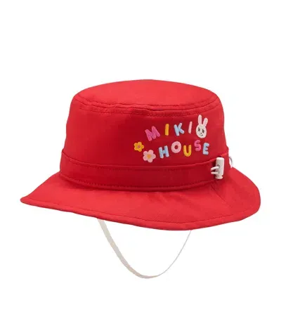 Miki House Kids' Cotton Sun Hat In Red