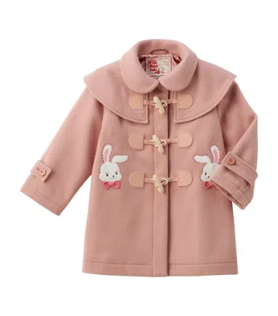 Miki House Kids' Wool Chieco Saku Coat In Pink