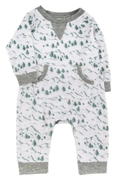 Miki Miette Babies'  Henry Alpine Print Waffle Knit Romper