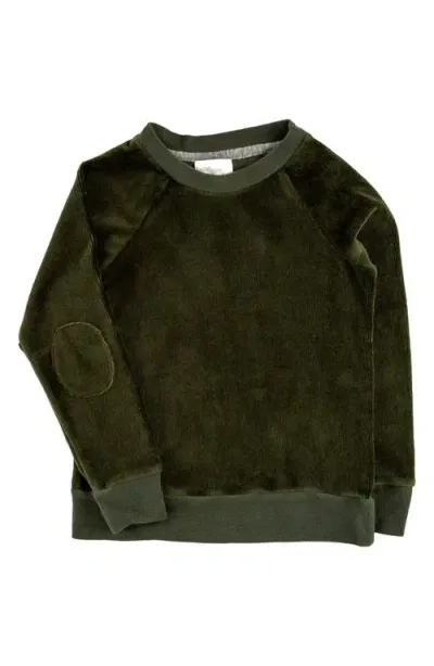 Miki Miette Kids' Iggy Corduroy Sweatshirt In Evergreen