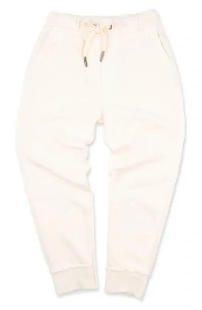 Miki Miette Kids' Ziggy Cotton Blend Joggers In Cream