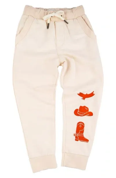 Miki Miette Kids' Ziggy Cowboy French Terry Graphic Joggers In Wild Horses