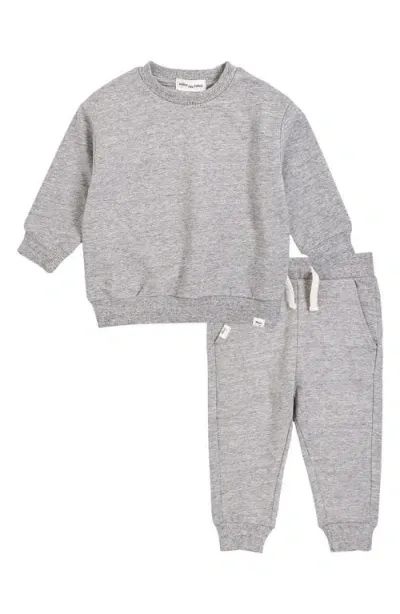 Miles The Label Kids'  Basics Sweatshirt & Joggers Set In Heather Grey