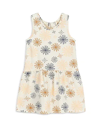 Miles The Label Girls' Fireworks Print Racerback Jersey Dress - Little Kid In Beige