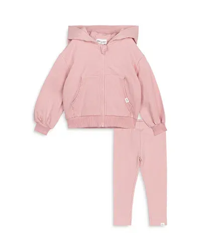 Miles The Label Girls' Rose Miles Basics Girl's Hoodie & Leggings Set - Little Kid In Pink