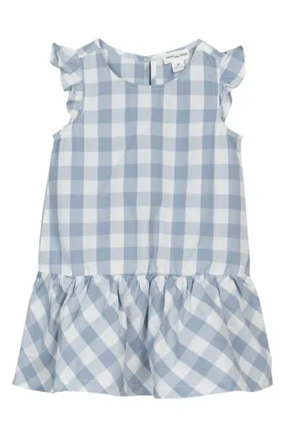 Miles The Label Girls' Sleeveless Gingham Dress - Little Kid In Blue