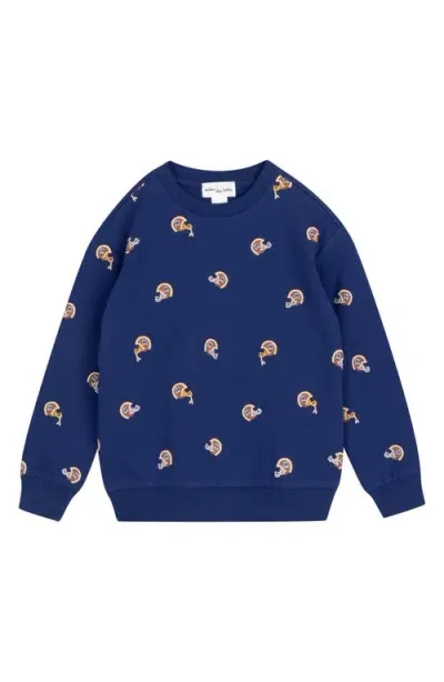 Miles The Label Boys' Football Helmet Sweatshirt - Little Kid In Royal Blue