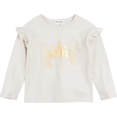 Miles The Label Kids' Golden Crown Organic Cotton T-shirt In Beige