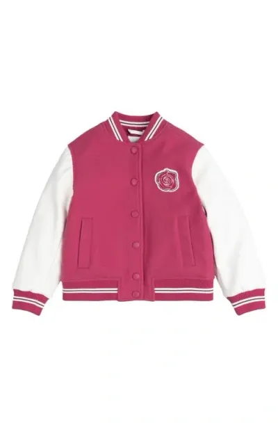 Miles The Label Kids' Varsity Jacket In Pink Dark