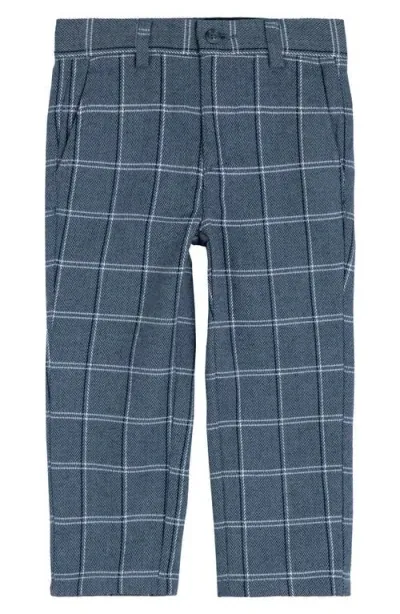 Miles The Label Kids' Windowpane Check Pants In Navy