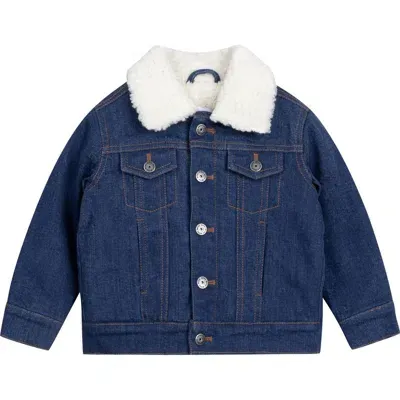 Miles Baby Miles The Label Kids' Classic Faux Shearling Lined Denim Jacket In Blue Denim