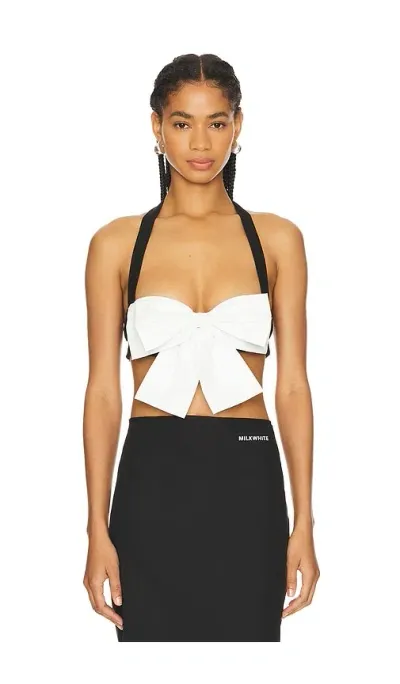 Milkwhite Bustier Top In Black & White