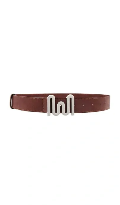 Milkwhite Signature Logo Belt In 브라운