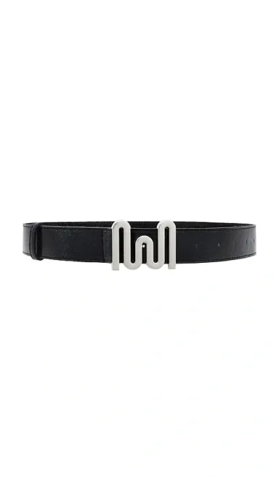 Milkwhite Signature Logo Belt In 블랙